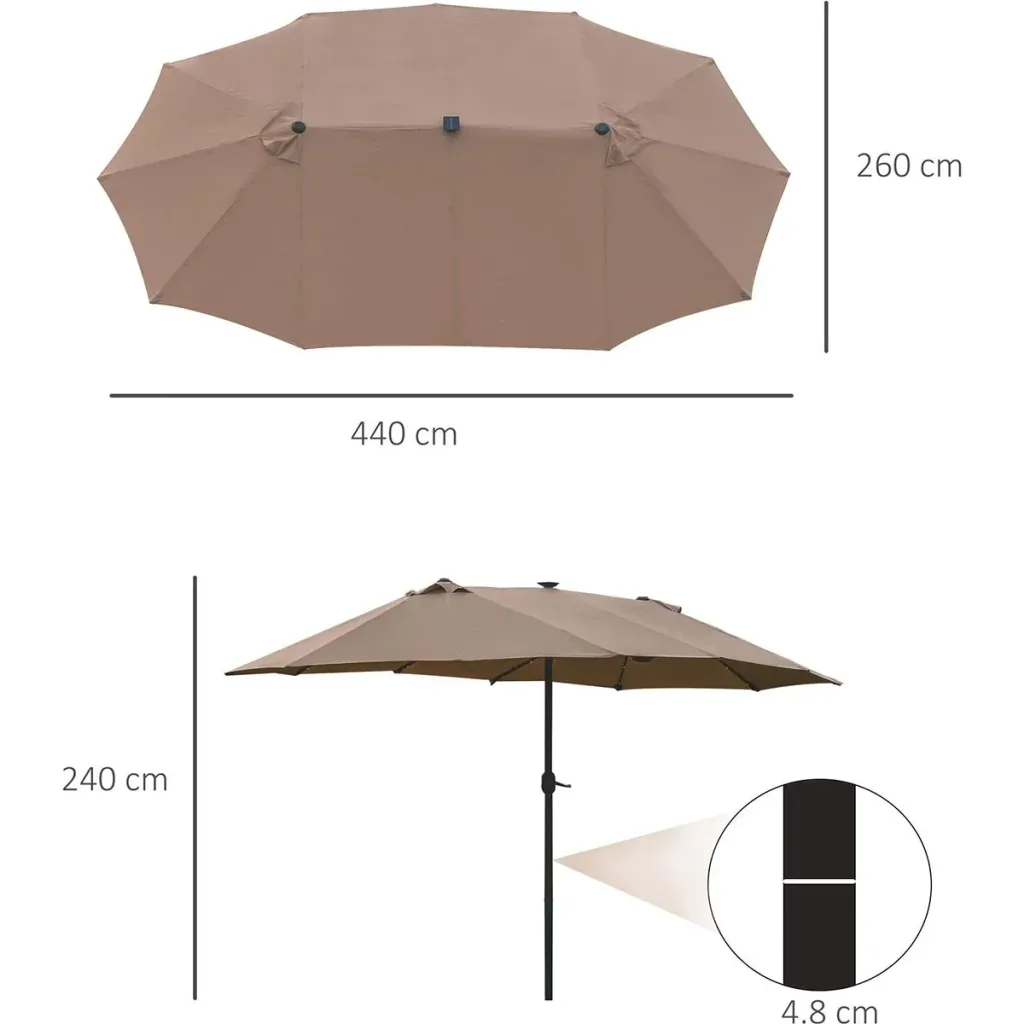 Sonnenschirm mit LED Doppelsonnens