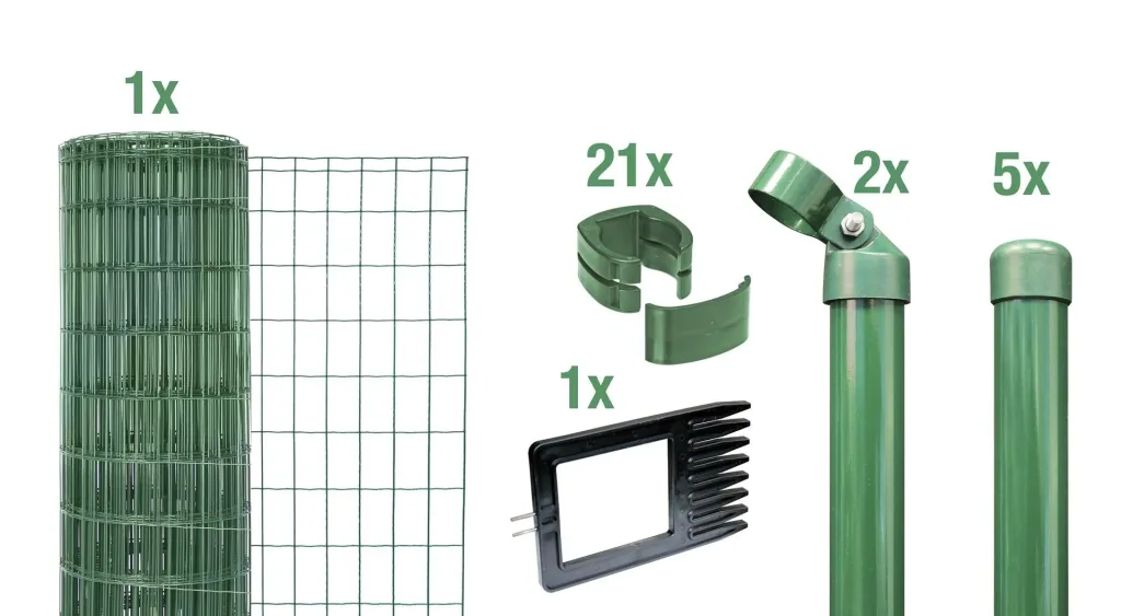 Fix-Clip Pro als Zaun-Komplettset, zum Einbetonieren, grün, Höhe 122 cm, Länge 10 m