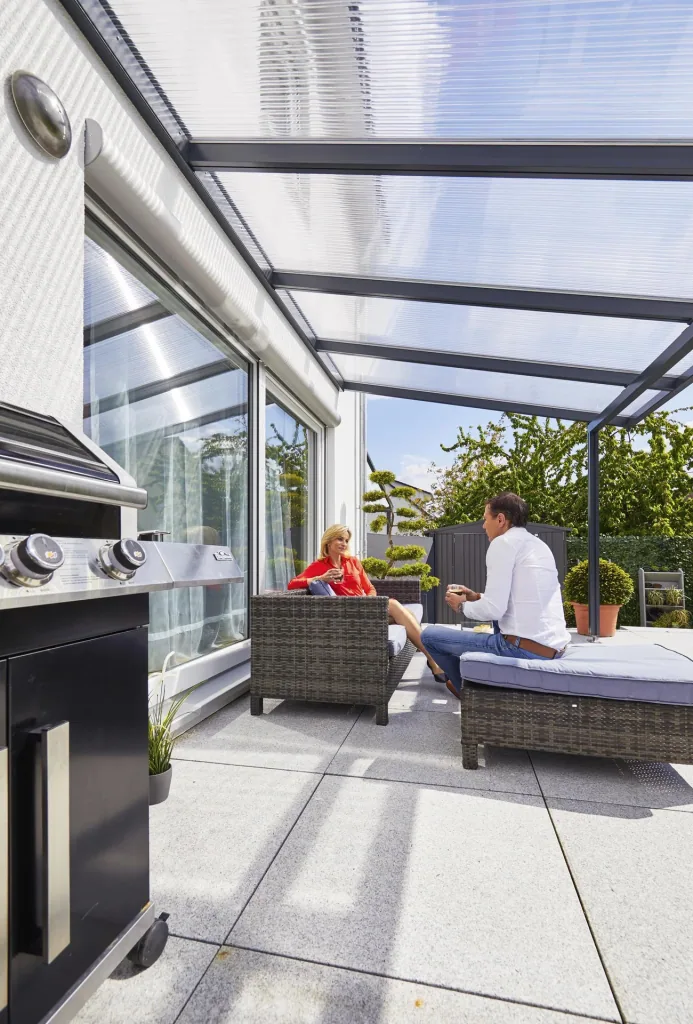 Terrassendach Premium, anthrazit, 3094 x 3060 mm - Klima blue