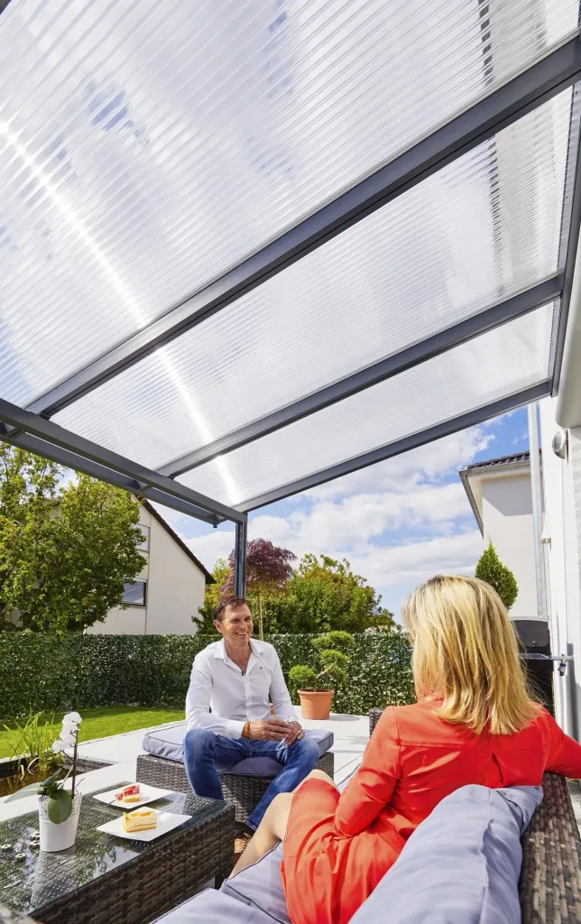 Terrassendach Premium, anthrazit, 3094 x 3060 mm - Klima blue