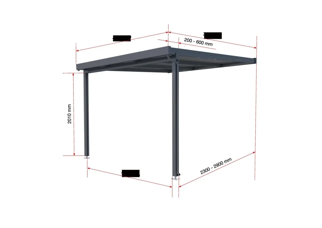 Terrassendach Premium, anthrazit, 3094 x 3060 mm - Klima blue