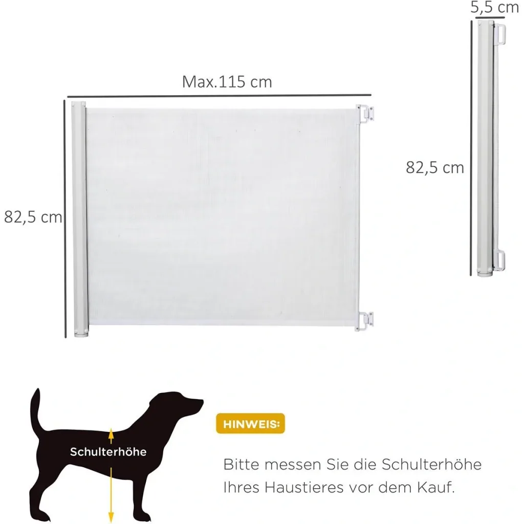 Treppengitter Metall Hunde weiß,115cm x 5,5cm x 82,5cm