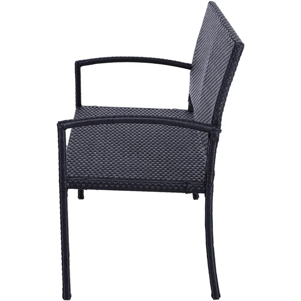 Polyrattan Gartenbank schwarz