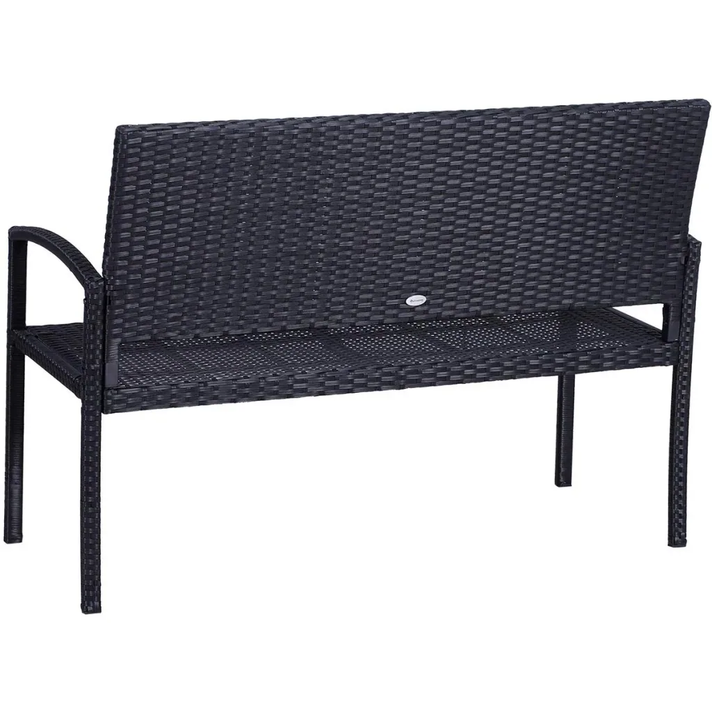 Polyrattan Gartenbank schwarz