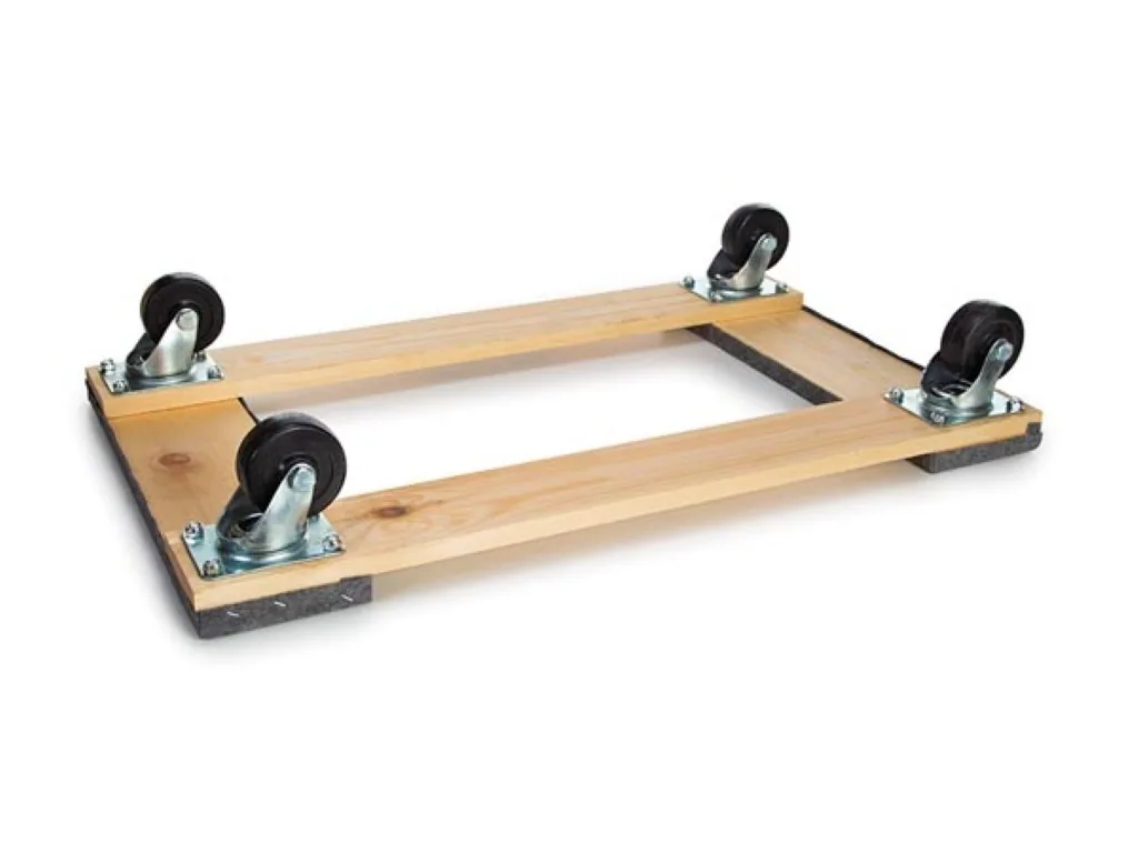 Schwerlast-Möbelroller mit extra großer Holzplattform 76 x 46 cm, 4 Lenkrollen und Filzschutz, ideal zum Bewegen von Möbeln, Kartons, Pflanzen zu Hause oder bei der Arbeit