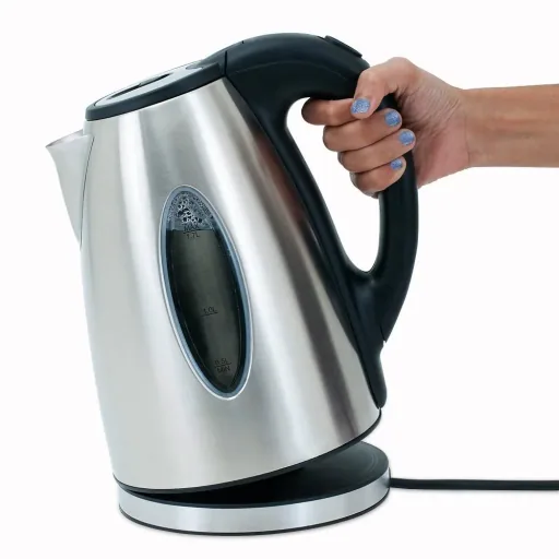 Wasserkocher Silber/Schwarz Edelstahl 1.7L