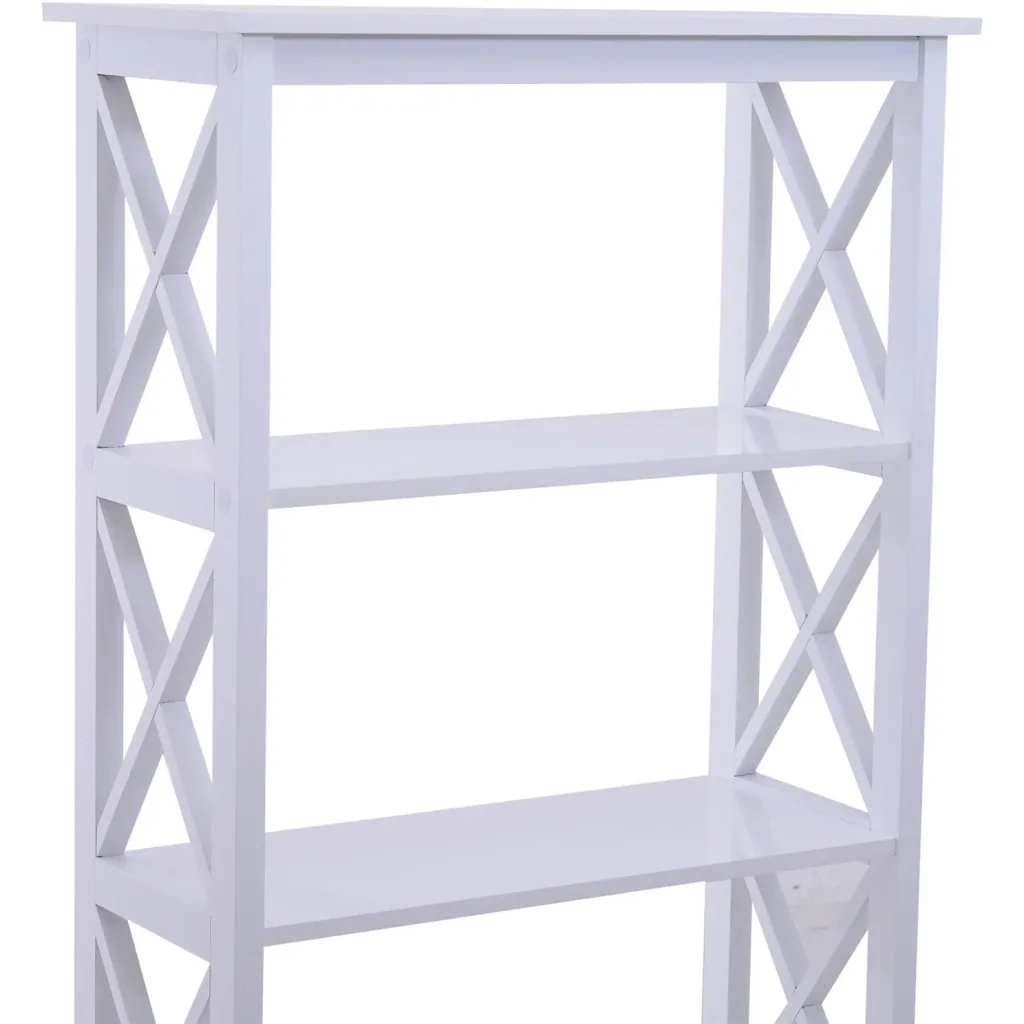 Standregal Bücherregal Dekoregal 4 Fächer offen MDF Weiß 70 x 30 x 145,3 cm