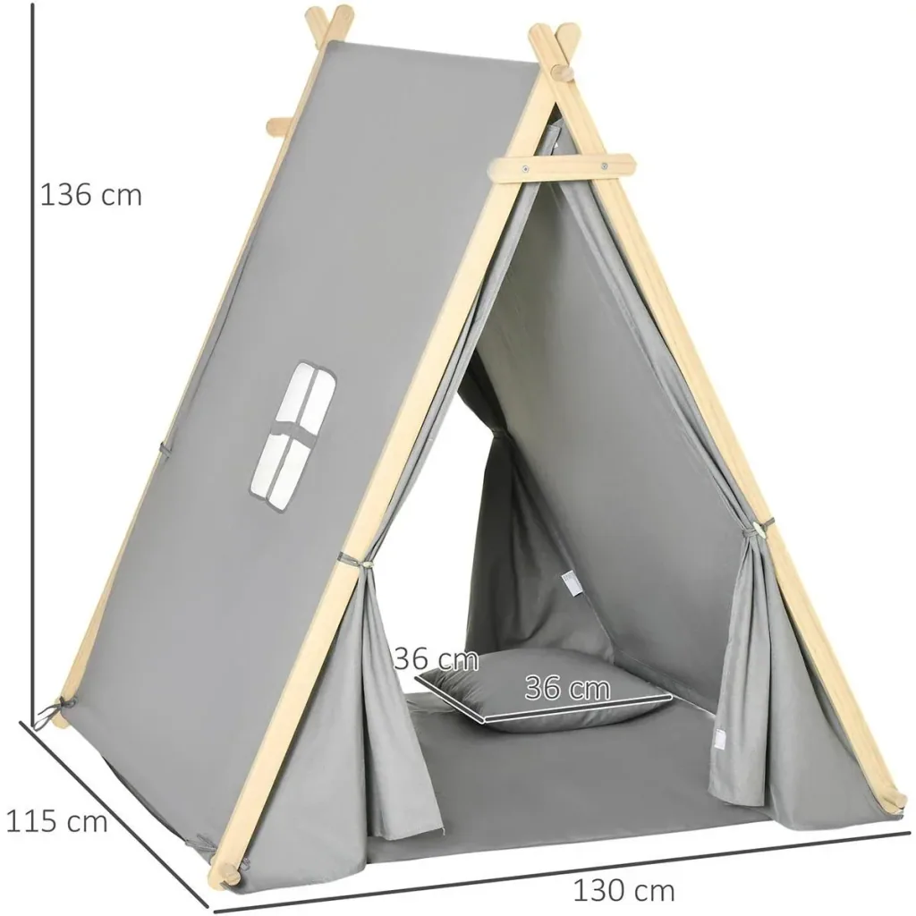 Tipi-Zelt für Kinder 130 cm x 111 cm x 136 cm