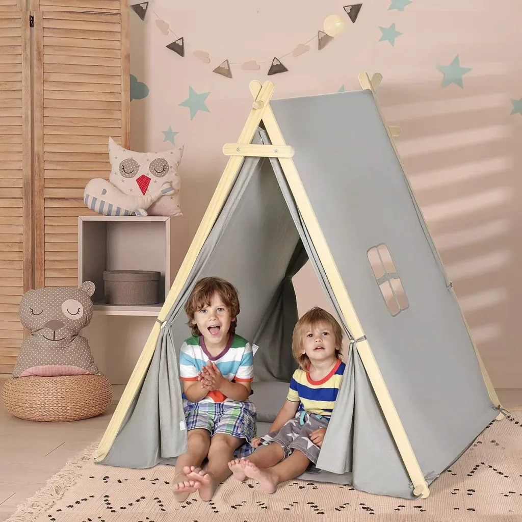 Tipi-Zelt für Kinder 130 cm x 111 cm x 136 cm