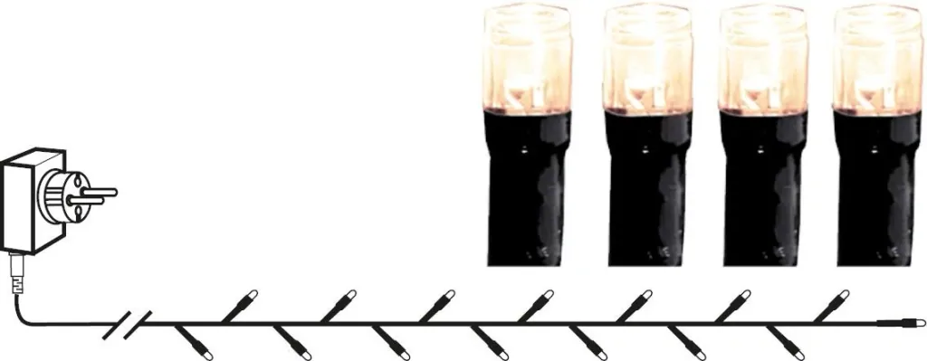 LED Lichterkette für innen und außen, 180 Crispy Ice white LEDs