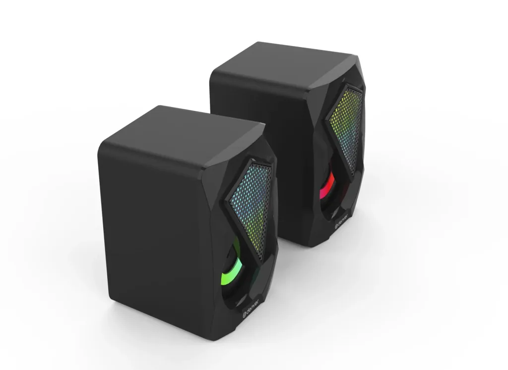 2.0 Gaming Lautsprecher mit RGB Licht und USB Stromversorgung