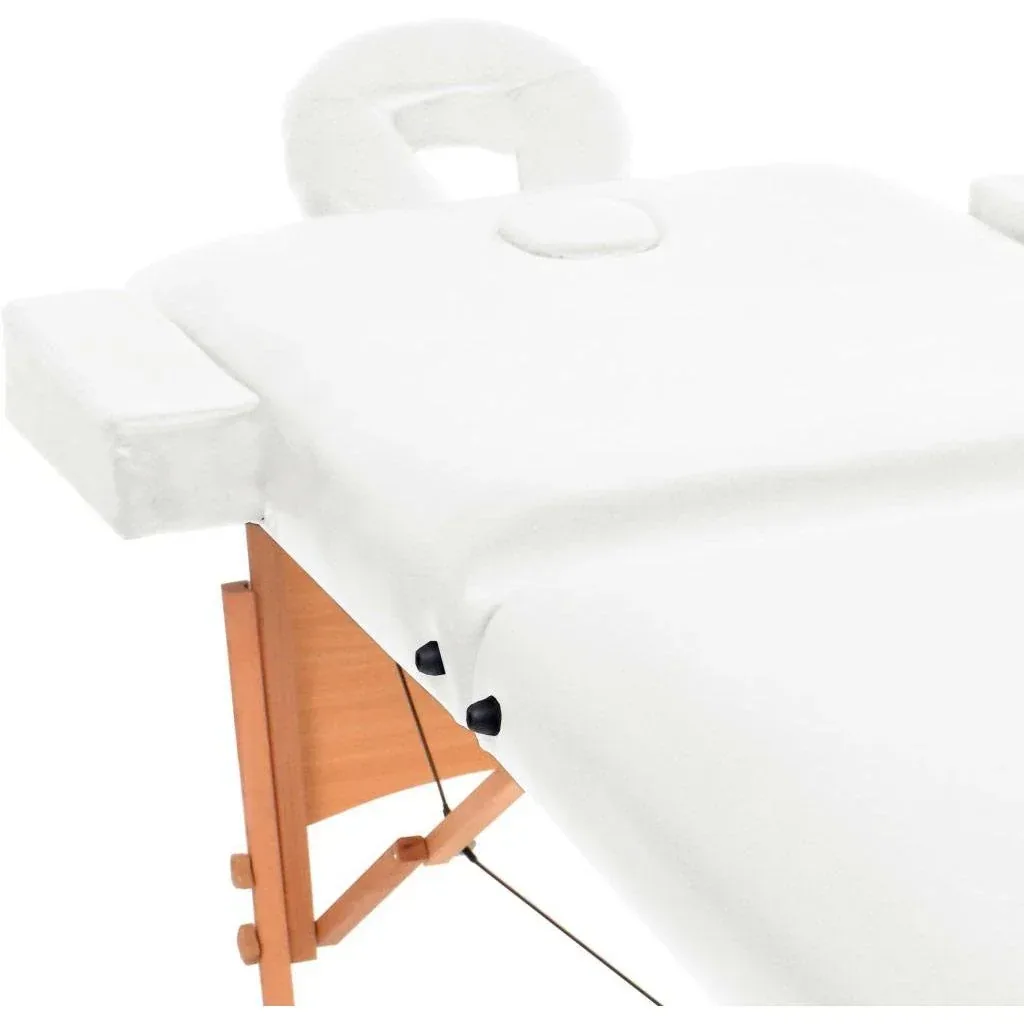 Massageliege 10 cm dick 2 Zonen klappbar weiß