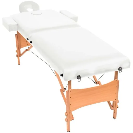 Massageliege 10 cm dick 2 Zonen klappbar weiß