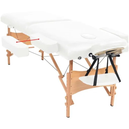 Massageliege 10 cm dick 2 Zonen klappbar weiß