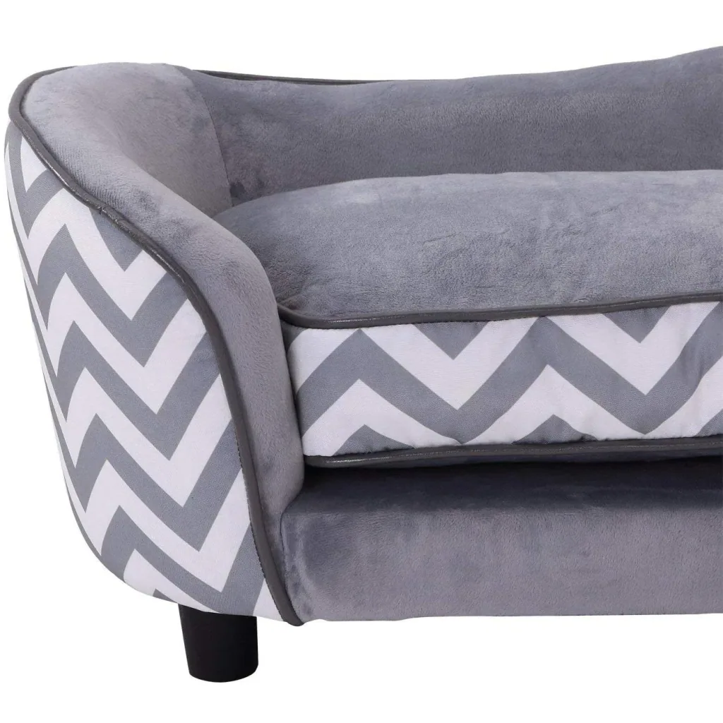 Haustiersofa Hundebett Hundesofa mit Kissen Grau