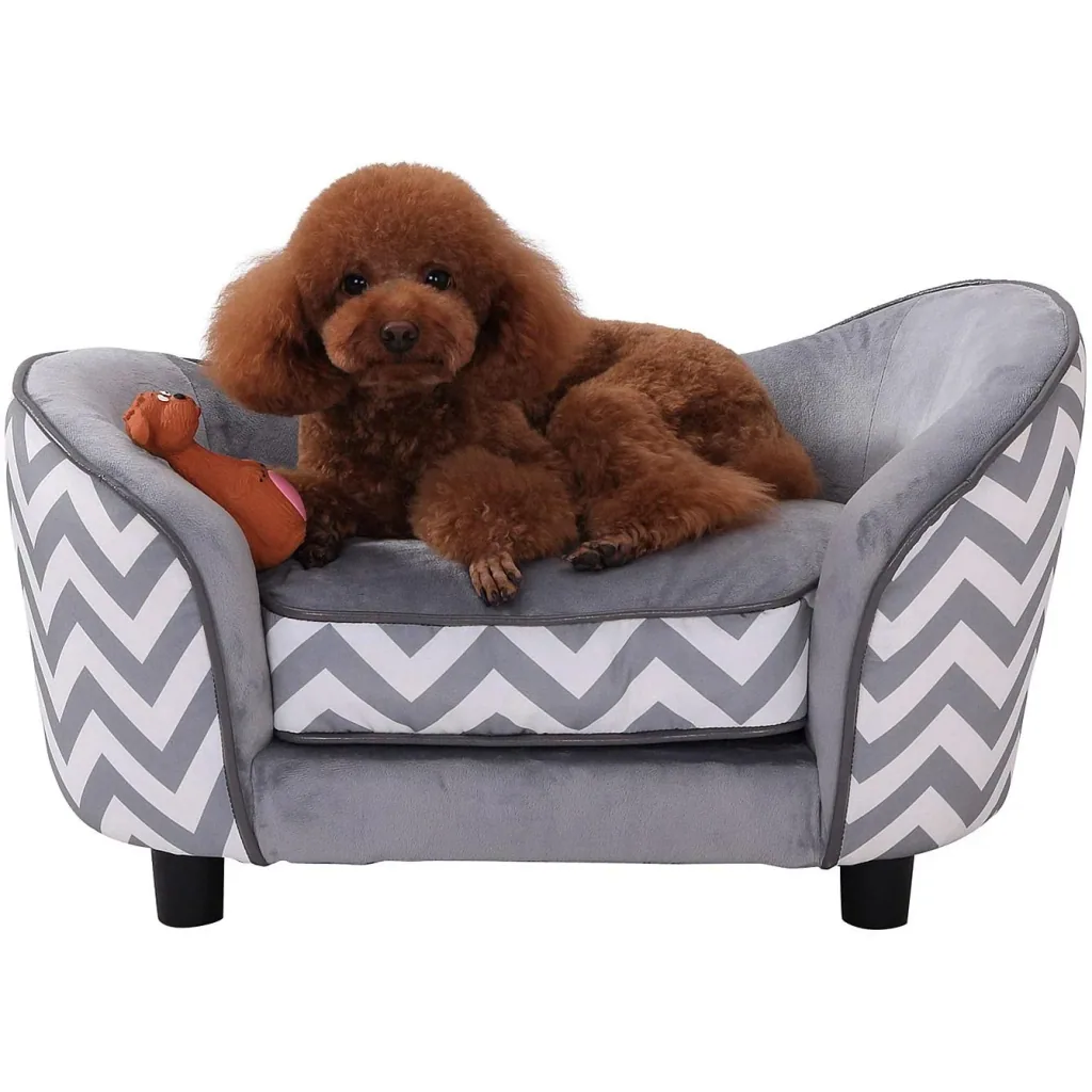 Haustiersofa Hundebett Hundesofa mit Kissen Grau