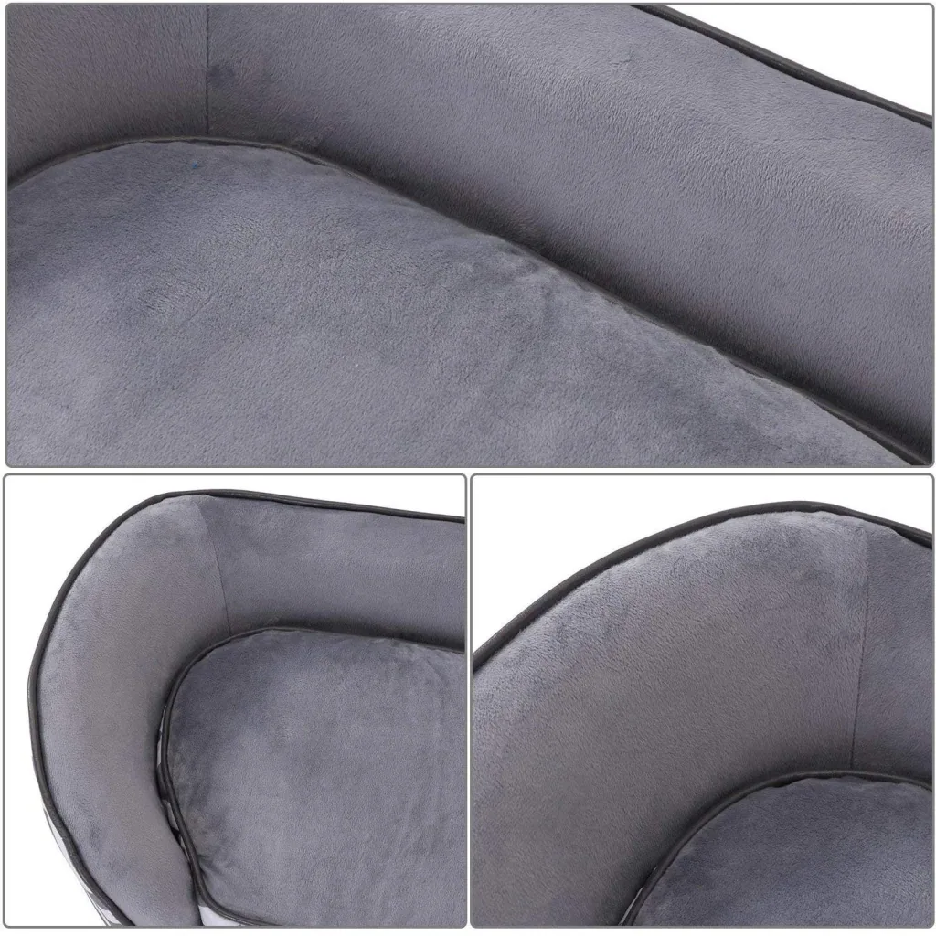 Haustiersofa Hundebett Hundesofa mit Kissen Grau
