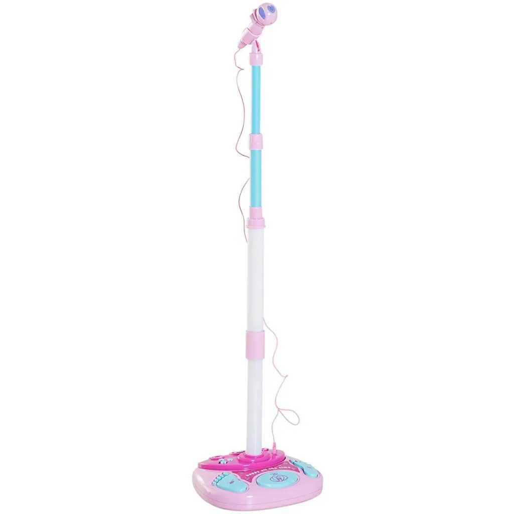 Kinder Mikrofon Standmikrofon Blinkleuchten Rosa
