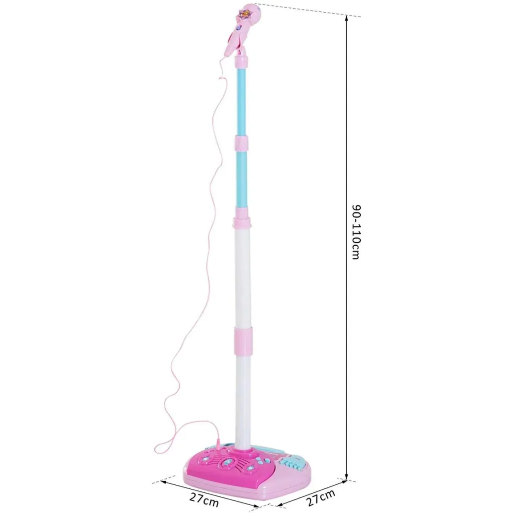 Kinder Mikrofon Standmikrofon Blinkleuchten Rosa