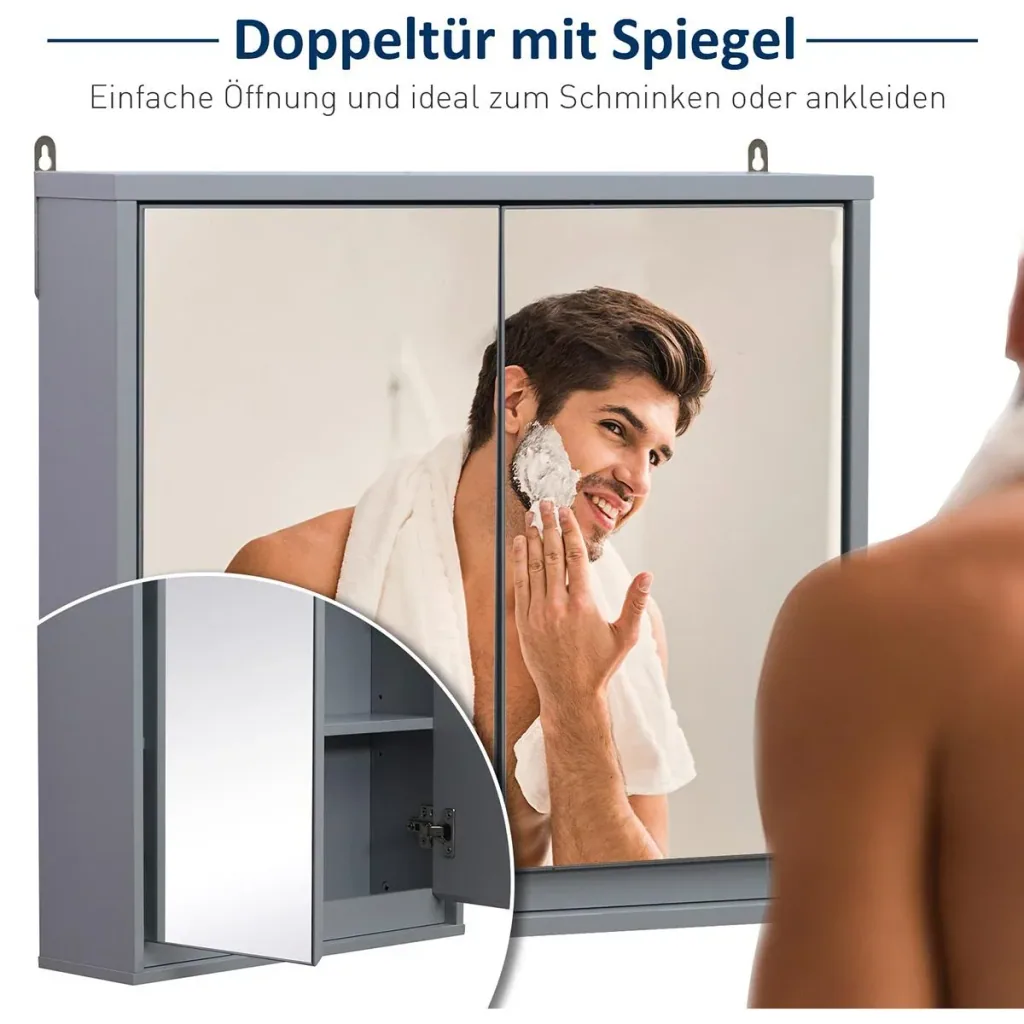 Spiegelschrank grau