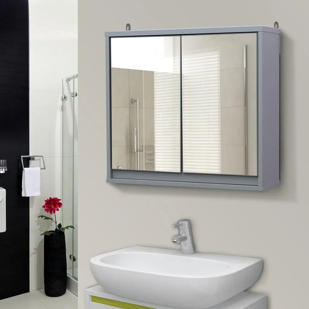 Spiegelschrank grau