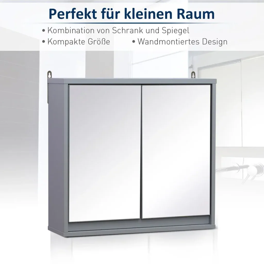 Spiegelschrank grau