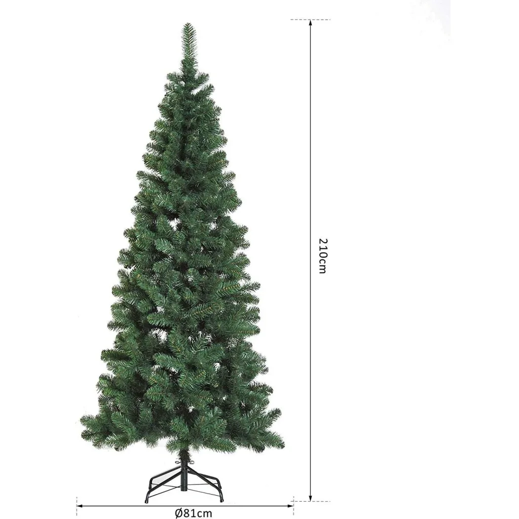 Weihnachtsbaum 210cm mit Metallständer 631 Spitzen Grün