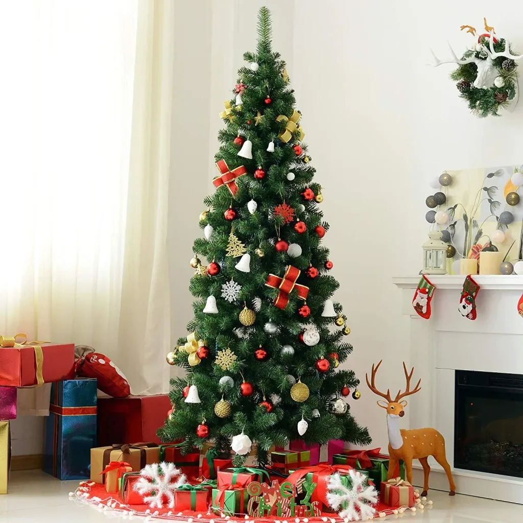 Weihnachtsbaum 210cm mit Metallständer 631 Spitzen Grün
