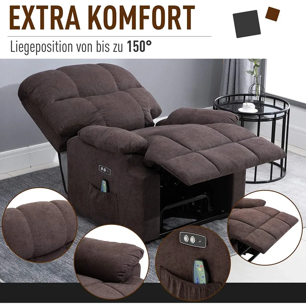 Massagesessel mit Wärmefunktion und Aufstehhilfe