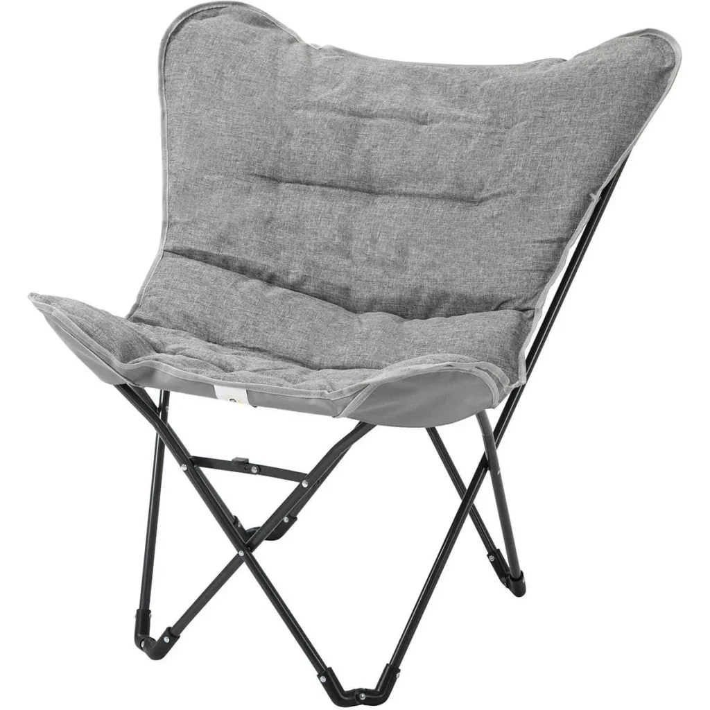 Klappbarer Campingstuhl - Stahl - Hellgrau - 88 x 74 x 84 cm