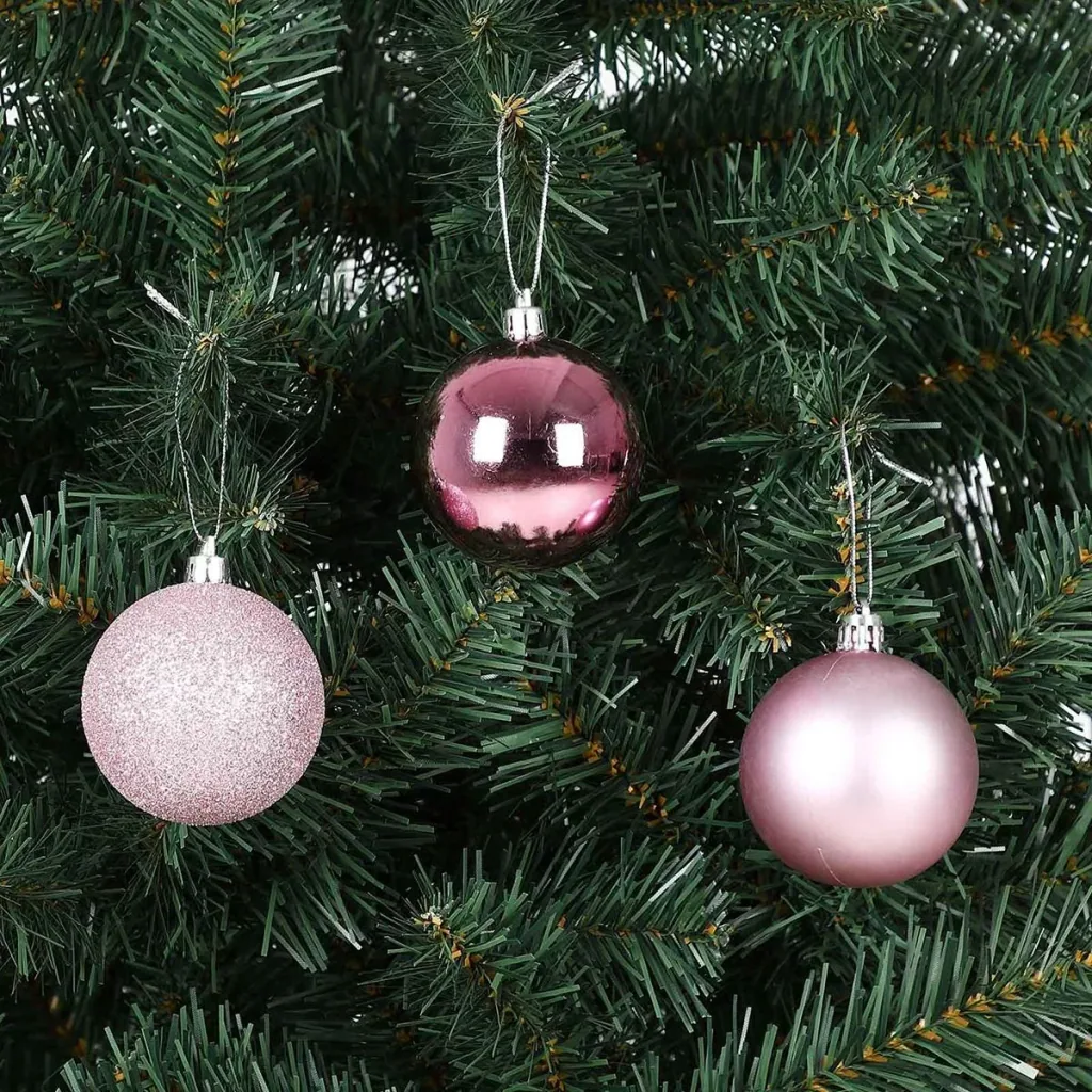 Weihnachtskugeln - Christbaumschmuck - Rosa 100 Stück.