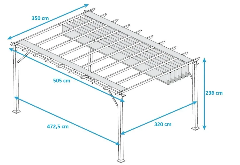 Paragon Outdoor Outdoor-Pavillon „Florenz“ Dunkelbraun - mit verstellbarem Sonnensegel