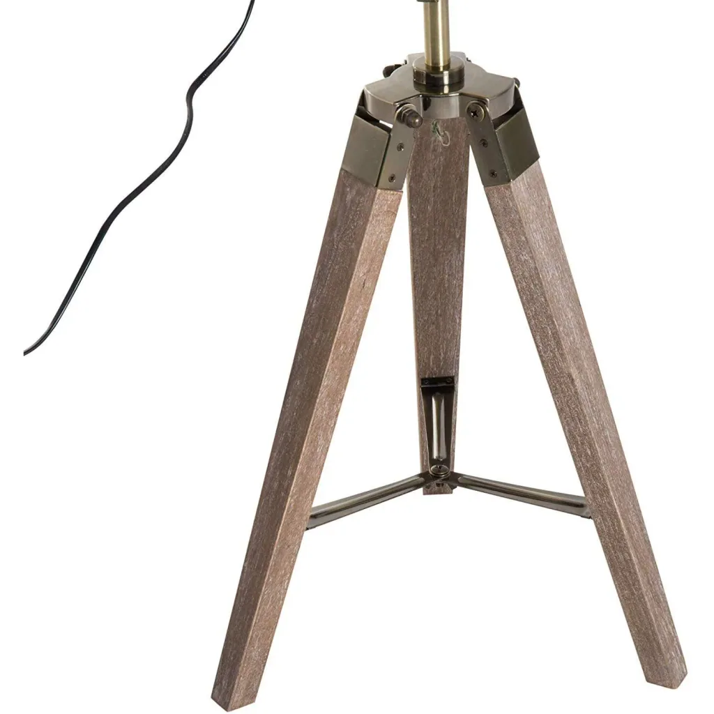 Tischlampe Holz Tischleuchte Dreibein E14 Bronze