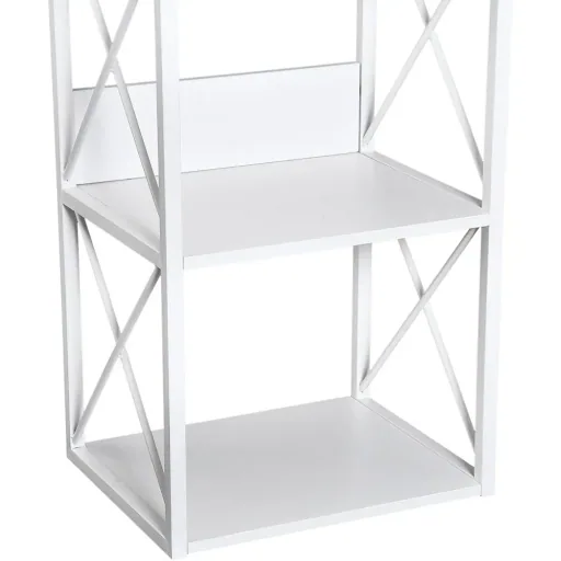 Standregal Bücherregal Aufbewahrungsregal Metall Weiß 40 x 35 x 143,5 cm