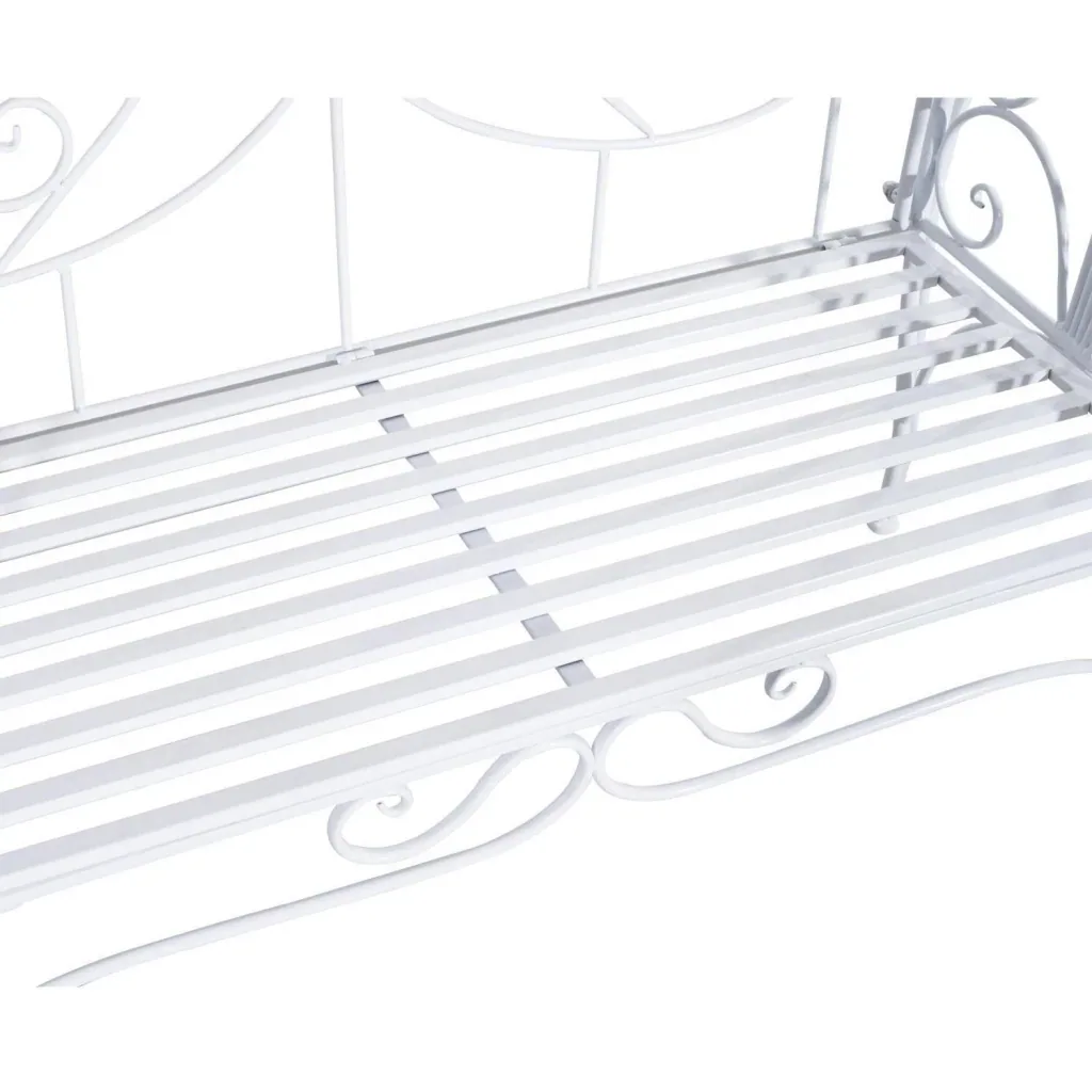 Gartenbank Metall 2 Sitzer antik Weiß