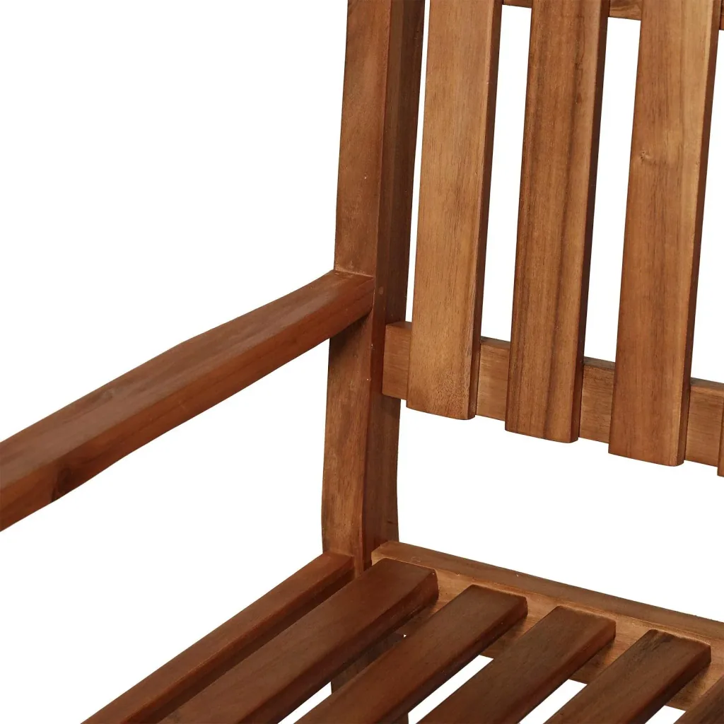 2-Sitzer Sitzbank Gartenbank Holzbank mit Armlehne Landhausstil Akazienholz Rotbraun 120 x 65 x 91,5 cm