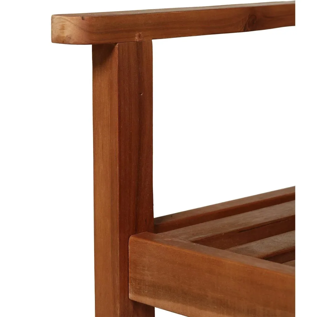 2-Sitzer Sitzbank Gartenbank Holzbank mit Armlehne Landhausstil Akazienholz Rotbraun 120 x 65 x 91,5 cm