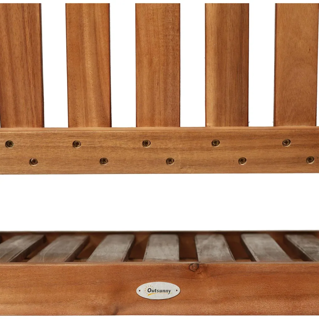 2-Sitzer Sitzbank Gartenbank Holzbank mit Armlehne Landhausstil Akazienholz Rotbraun 120 x 65 x 91,5 cm