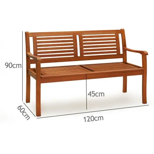 Gartenbank Eukalyptusholz 120x60x90cm FSC-zertifiziert