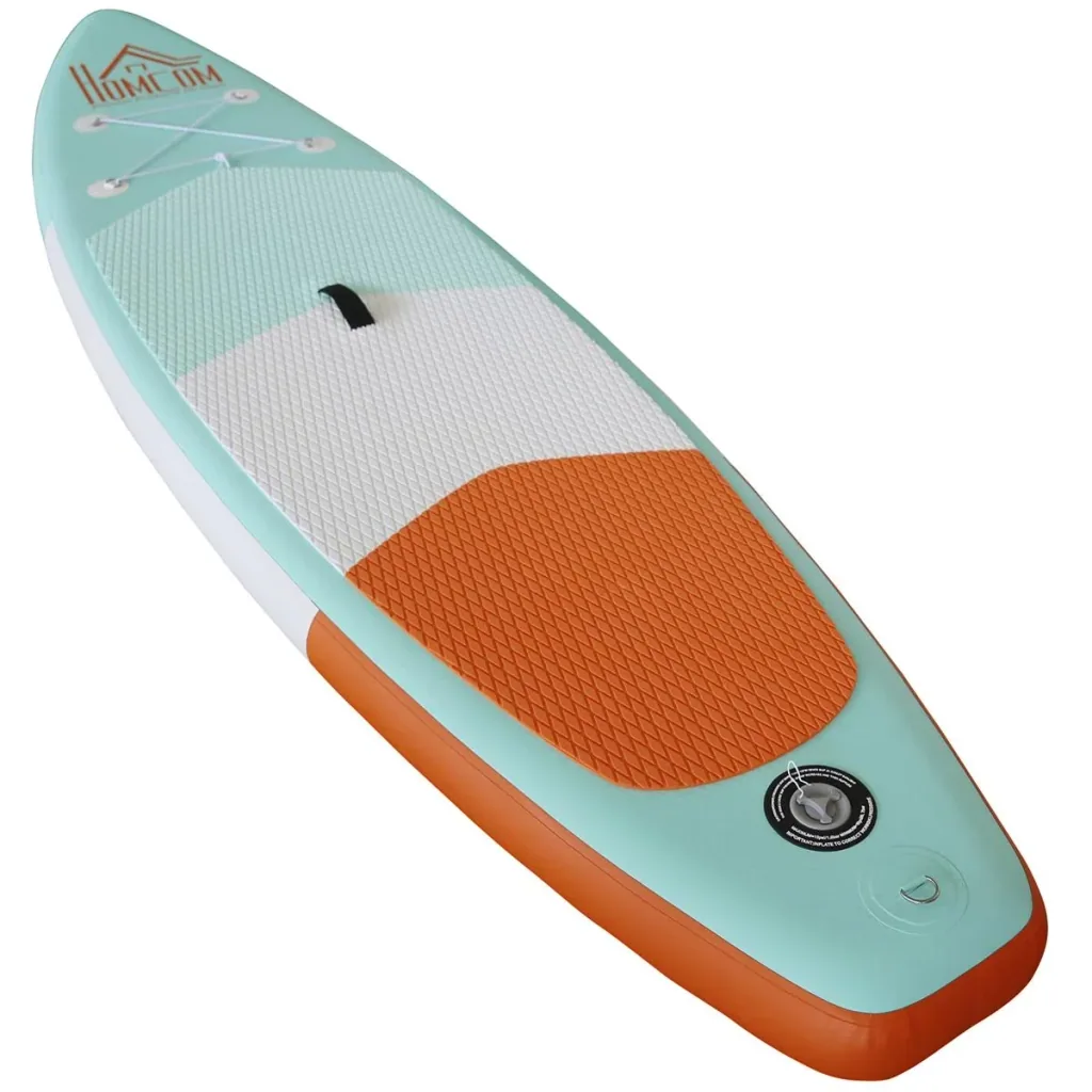 Aufblasbares Surfbrett mit Paddel grün/orange/weiß