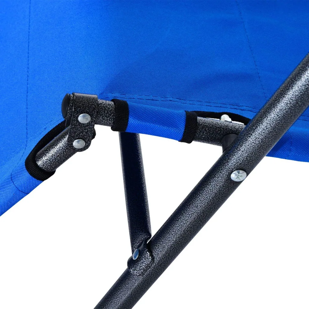 Sonnenliege Strandliege Gartenliege Relaxliege klappbar mit Kissen Strand Metall + Oxfordstoff Blau 118 x 60 x 80 cm