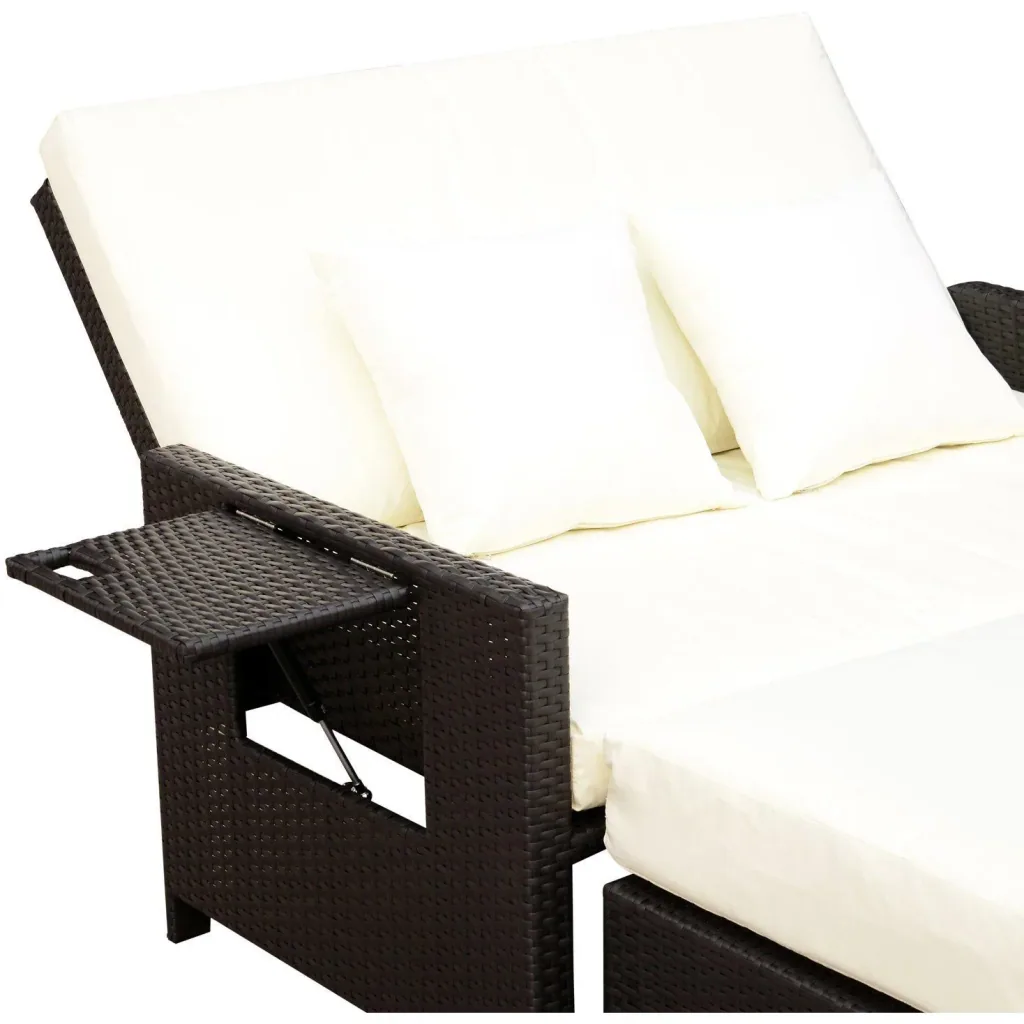 Polyrattan Lounge-Sofa mit Kissen