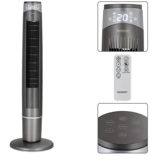 Turmventilator grau 120cm inkl. Fernbedienung