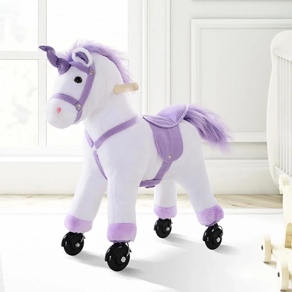 Plüsch-Einhorn auf Rollen