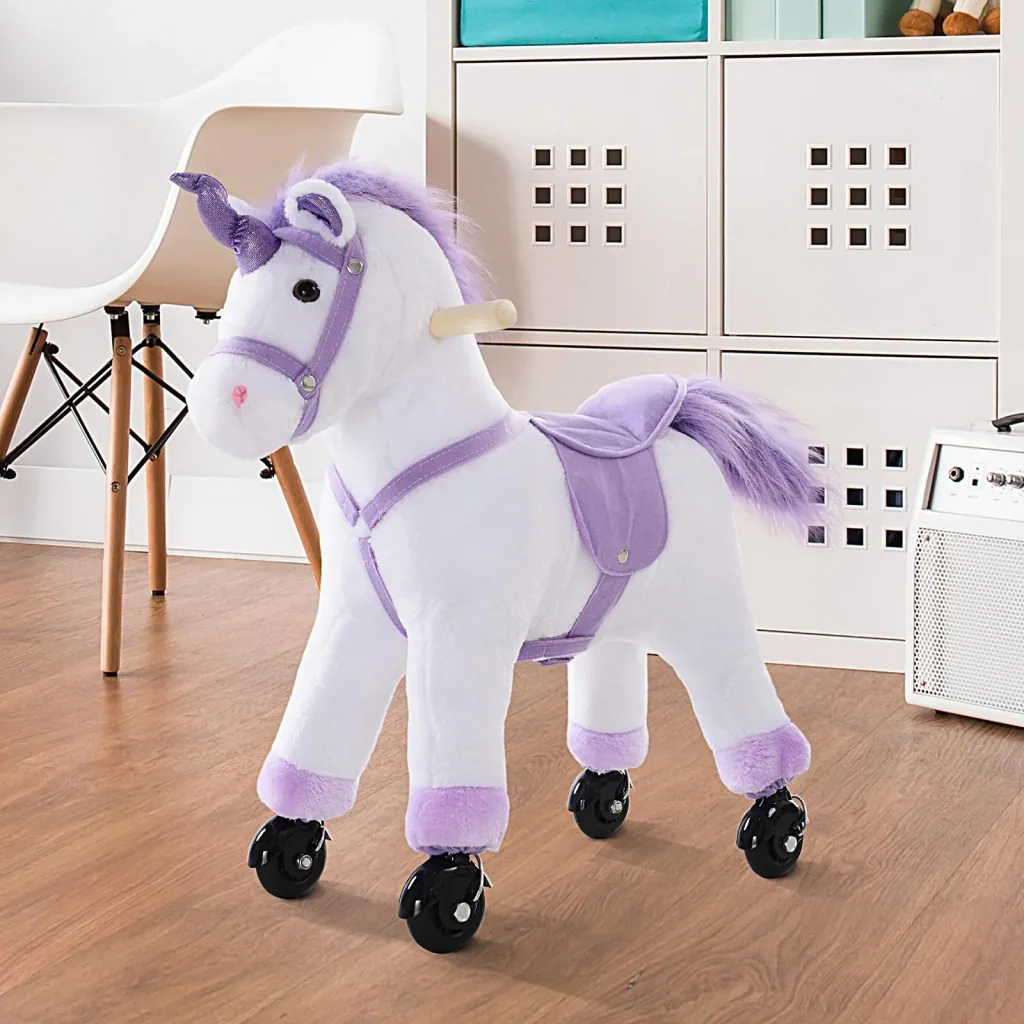 Plüsch-Einhorn auf Rollen