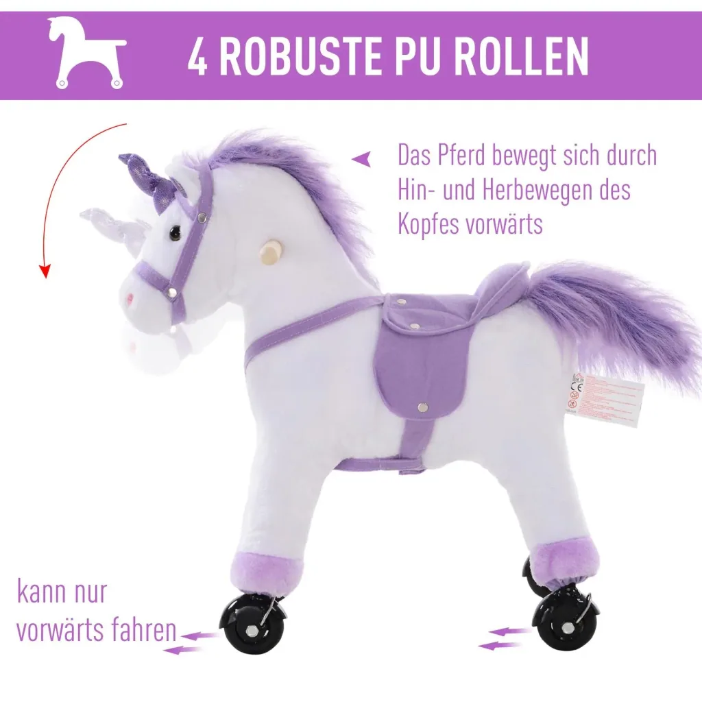 Plüsch-Einhorn auf Rollen