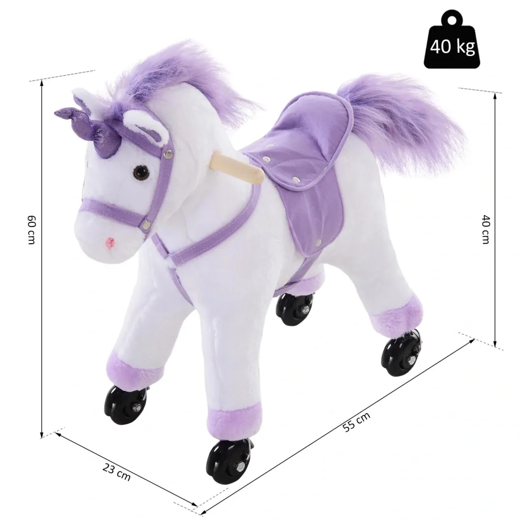 Plüsch-Einhorn auf Rollen