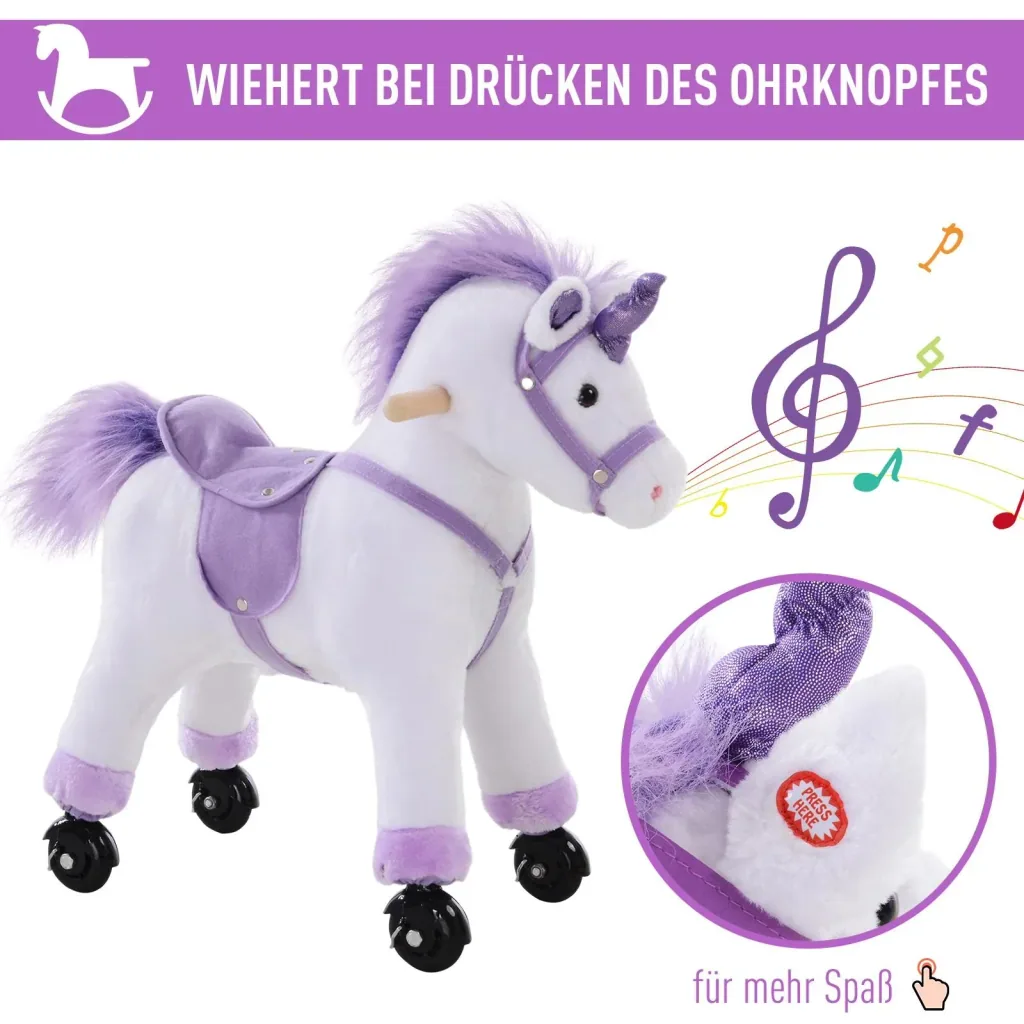 Plüsch-Einhorn auf Rollen
