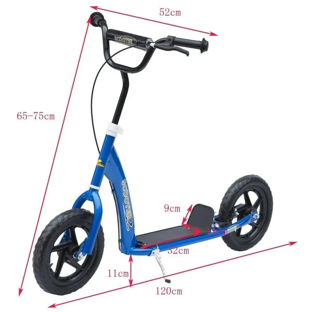 Tretroller Scooter 12 Zoll Cityroller Kinder Roller Bike blau