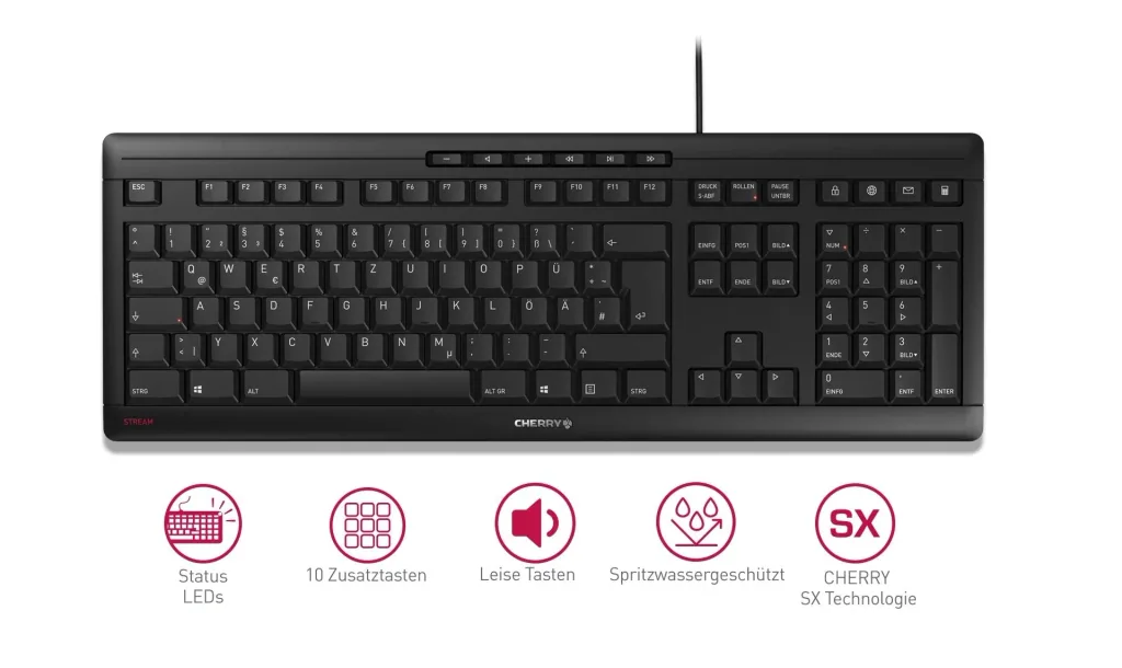 Kabelgebundene Tastatur STREAM KEYBOARD schwarz